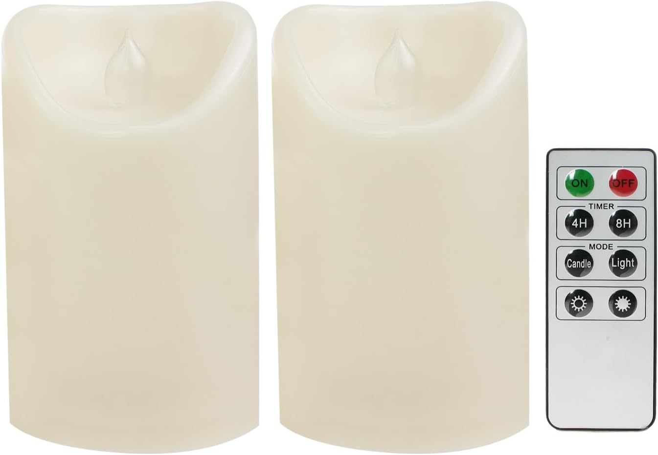 CANDLE CHOICE Waterproof Outdoor Battery Operated Flameless Candles with Remote Timer Plastic Flickering Fake Electric LED Pillars for Lantern Garden Wedding Christmas Decorations 3x4 Inches 3 PCS