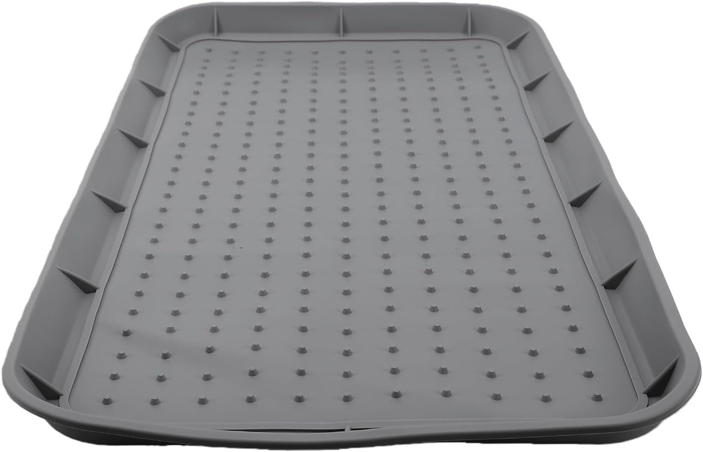 Jiawu Silicone Shoe Tray, Heavy Duty Non Slip Boot Tray with Raised Lip, Shoe Storage for Entryway Indoor Outdoor Use (Black)