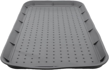 Yunseity Silicone Shoe Tray with Lip Non Slip Heavy Duty Boot Mat Organizer, Boot Tray for Front Door Entryway Indoor Outdoor Use (Black)