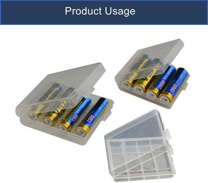Fielect AAA/AA/C/D Battery Storage Case Holder Organizer Box Transparent