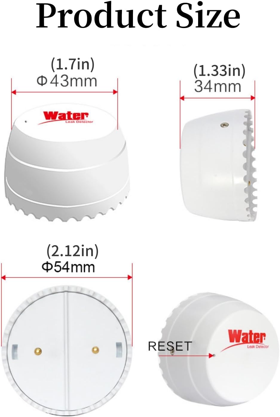 Mengshen 4 Pack WiFi Water Leak Detector 100dB Alarm Place Anywhere Leak Sensor for Bathroom Kitchen Under Sink Battery Operated