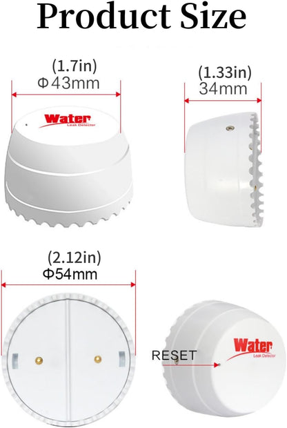 Mengshen 4 Pack WiFi Water Leak Detector 100dB Alarm Place Anywhere Leak Sensor for Bathroom Kitchen Under Sink Battery Operated