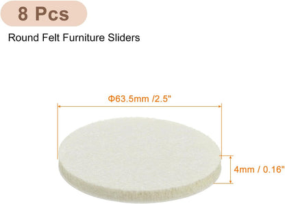 uxcell Furniture Pads, 50Pcs 1.25" - Round Self Adhesive Felt Furniture Pads, Floor Protectors for Furniture Feet Chairs Legs Hardwood Floors (Beige)