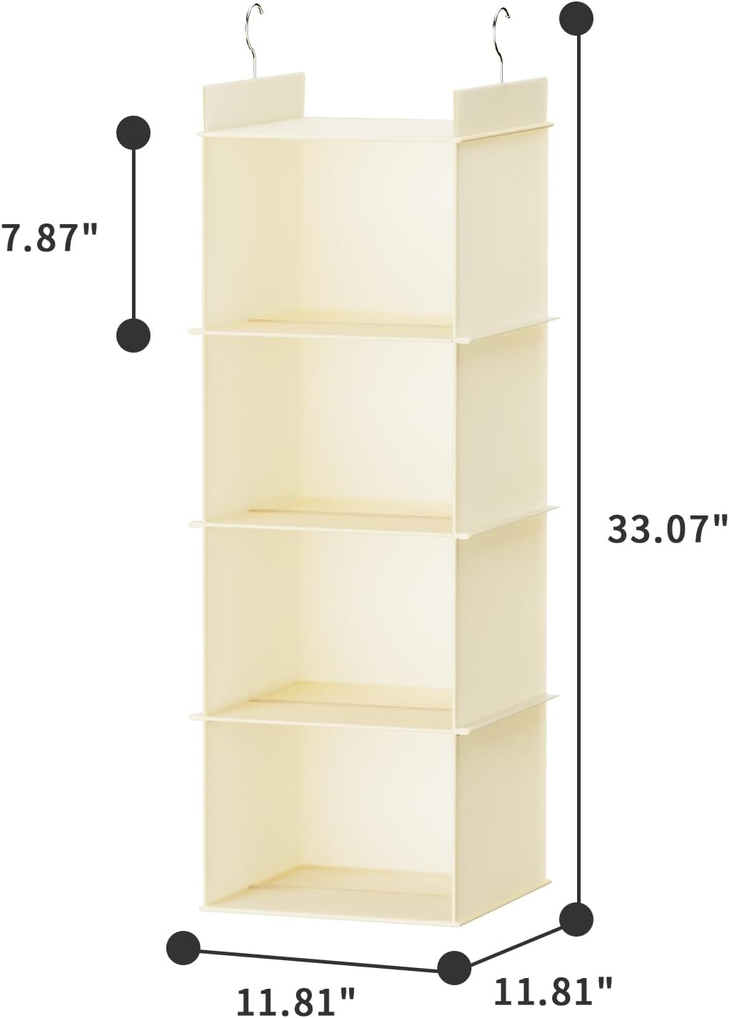 YOUDENOVA Hanging Closet Organizer, 6-Shelf Closet Hanging Shelves, Grey