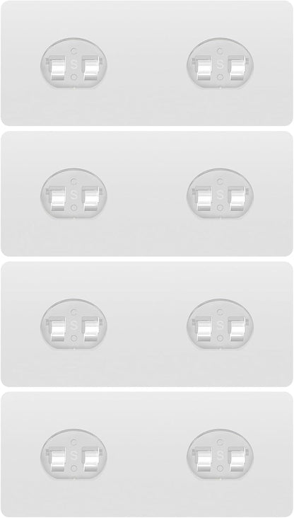 Shower Caddy Adhesive Replacement Flat, Transparent Adhesive Hooks | No Drilling, Waterproof, for Shower Caddy, Strong Bathroom Storage Shelves and Kitchen Racks (Double*8pcs + Single*4pcs)