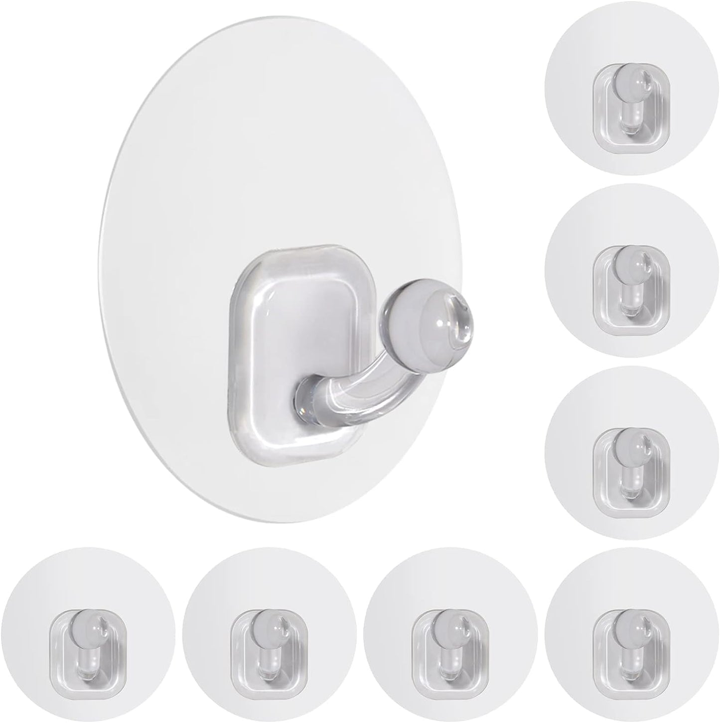 Uten Adhesive Hooks for Hanging 10 Pack, Heavy Duty Wall Hooks 11 lbs, Self Adhesive Waterproof Sticky Robe Towel Hooks for Home, Bathroom, Kitchen, Outdoor