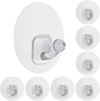 Uten Adhesive Hooks for Hanging 10 Pack, Heavy Duty Wall Hooks 11 lbs, Self Adhesive Waterproof Sticky Robe Towel Hooks for Home, Bathroom, Kitchen, Outdoor