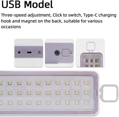 LED Emergency Light, Rechargeable Portable Indoor wall-Mounted Household Light, 30/60LED exit Light, 3 Lighting Modes, Magnetic Attachment, Camping Light (30LED USB Type-C)