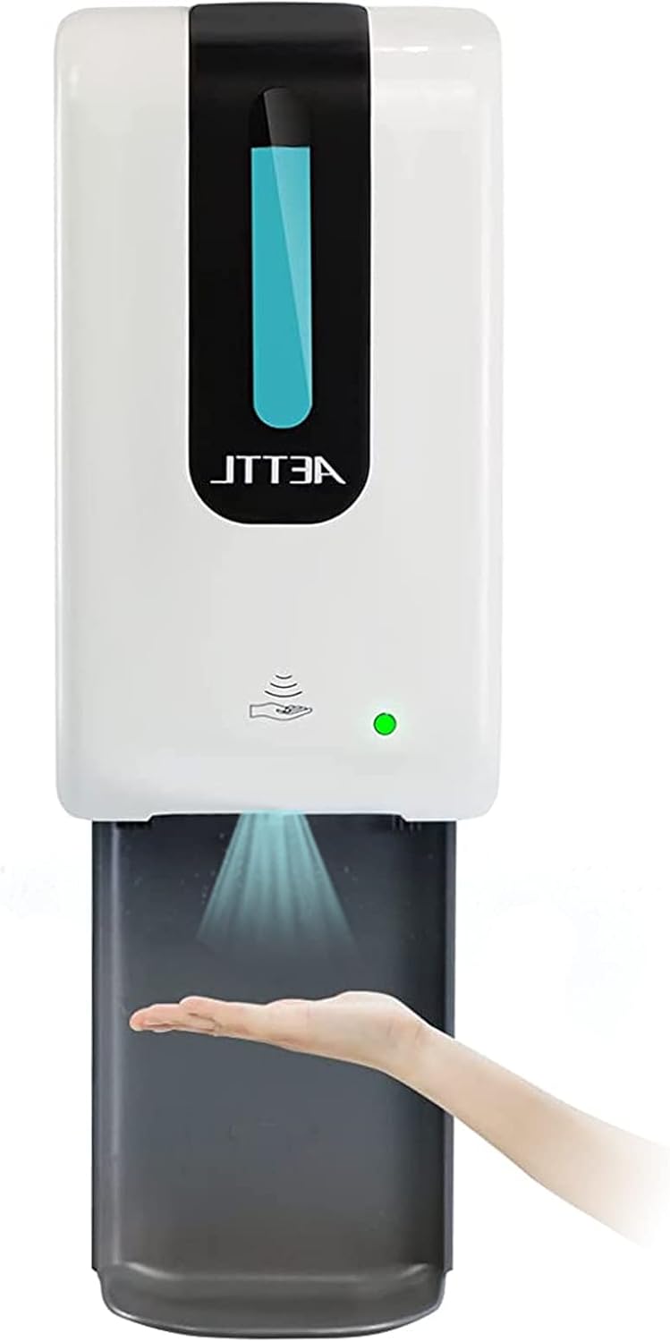 Automatic Foam Soap Dispenser Touchless Wall Mounted, USB-C Rechargeable with Smart Screen Temperature Display & Ambient Light, 7 Adjustable Levels, 16.9 oz for Kitchen Bathroom Commercial,White