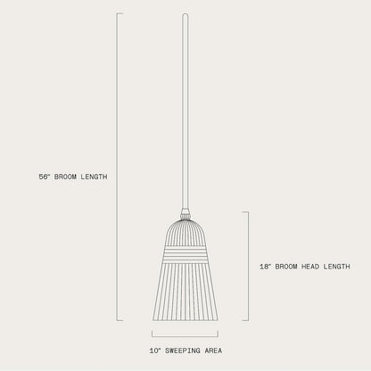 Corn Broom with Wood Handle Heavy Duty Indoor Outdoor Broom (1 1/4 Inch Handle)