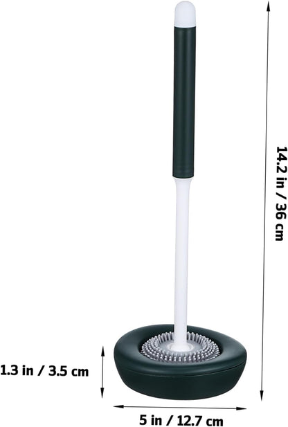 Mobestech 1set Silicone Toilet Brush with Holder Quick Drying Effortless Cleaning Flexible Bristles Essential Bathroom Tool for Toilet Maintenance