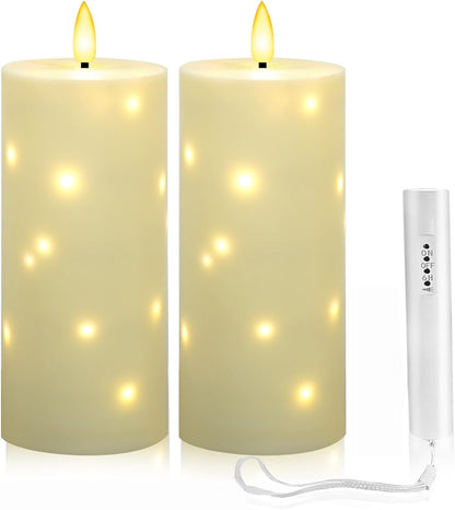 YOROXRG Set of 24 Waterproof Outdoor Flameless Candles, LED Candles with 4 Remote and Timer,(H 4" 5" 6" x D 2.2"),for Christmas,Halloween,Wedding,Festival