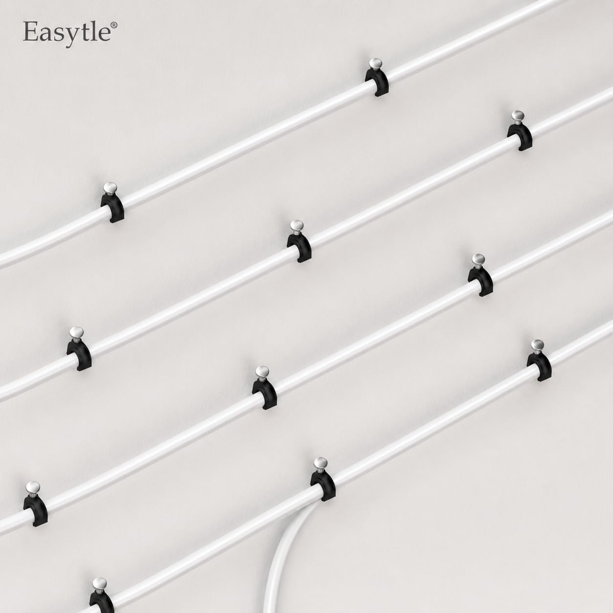 200 Pcs Cable Clips 4/6/8/10mm Nail in Cable Clips Cable Wire Clips Cable Tacks Coax Cable Clips Speaker Wire Clips Cable Nails for Cords Wall Wire Clips RG6 RG59 CAT6 RJ45 Ethernet Cable Clips Black