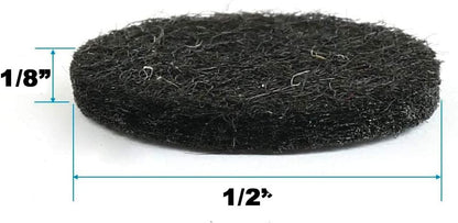 Black Self Adhesive Felt Bumpers 1/2" Diameter and 1/8" Thick (48 Pack), Round | 48 Pack, Round self adhesive felt pads