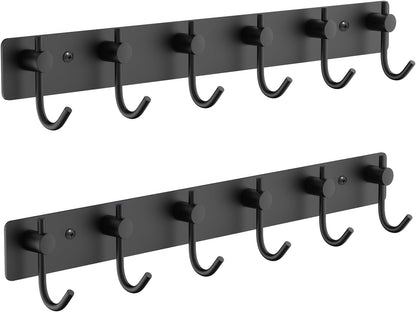 VAEHOLD Black Hat and Coat Wall Mount Rack - 3 Hooks for Robes, Bags, Keys, and Towels - Bathroom Towel Hanger Organizer (1 Pack)