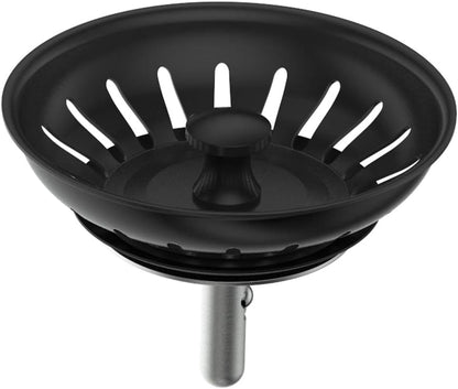 KANARY Kitchen Sink Basket Strainer Replacement for Standard Drains (3-1/2 Inch) Stainless Steel Body with Rubber Stopper (Pack of 2, Stianless Steel)