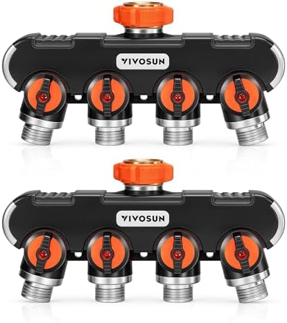 VIVOSUN Garden Hose Splitter 2 Way Heavy Duty, Upgraded Highly Durable Dual Water Hose Connector, Faucet Adapter with Comfortable Rubberized Grip for Drip Irrigation, Lawns