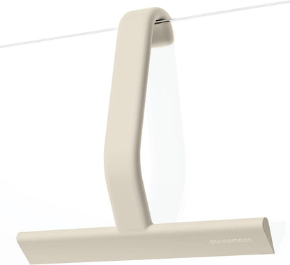 dancemoon JustHang Shower Squeegee for Glass Doors, All-One-Piece Award-Winning Silicone Squeegee with Built-in Hook for Bathroom, Window, Mirror, Tile Wall,Car, Streak-Free Cleaner Tool,10-Inch Black