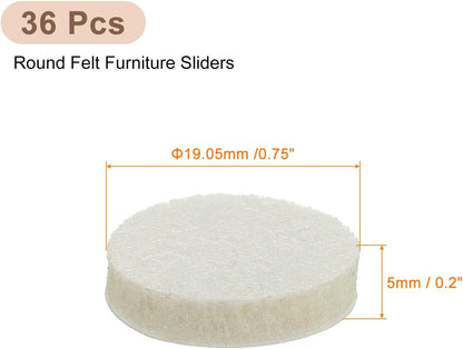 uxcell Furniture Pads, 50Pcs 1.25" - Round Self Adhesive Felt Furniture Pads, Floor Protectors for Furniture Feet Chairs Legs Hardwood Floors (Beige)