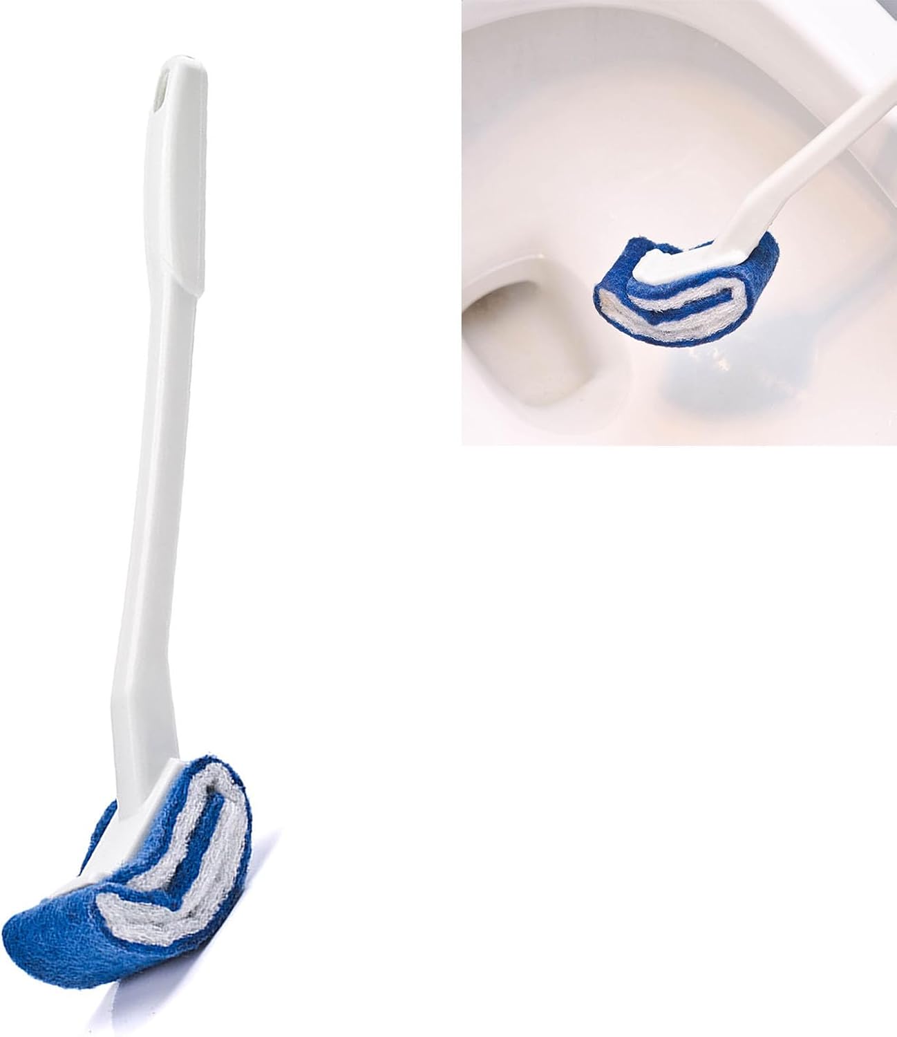 Curved Toilet Brush, Deep Cleaning Toilet Brush, Curved Under Rim Toilet Bowl Brush with Soft Nylon, Scratch Bathroom Cleaning Tool