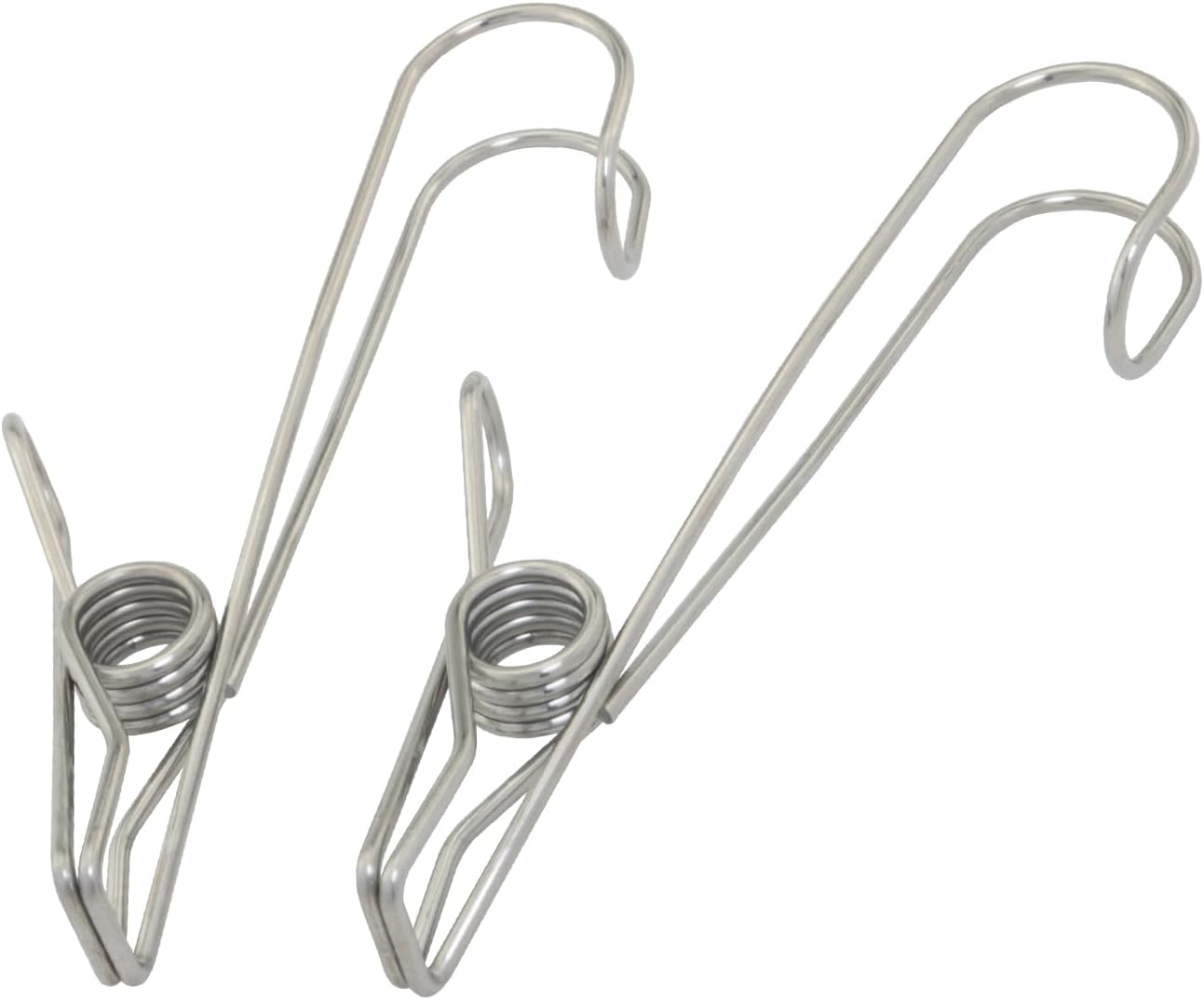 10PSC Kitchen Stainless Steel Clips with Hooks Large Size 4.33 x 0.63 inches Hanging Bathroom Clips for Drying Clothes and Hanging Towels