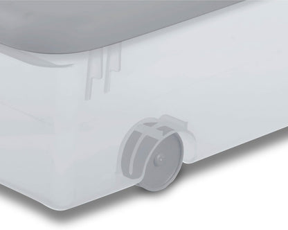 Sterilite 4-Pack 56 Quart Wheeled Latching Box, Underbed Plastic Storage Organizer, Silver - Under Bed Rolling Container Bin with Lid and Wheels for Home or Dorm Bedrooms and Closets