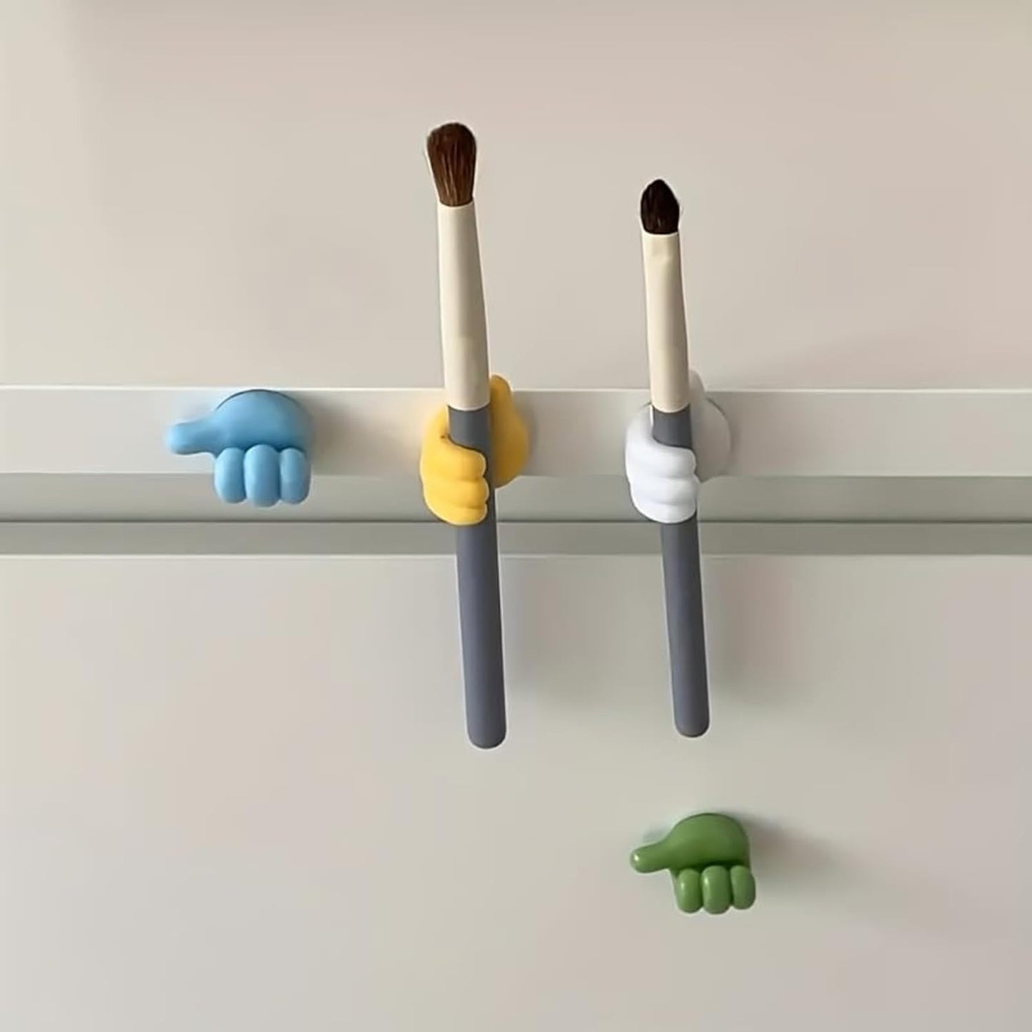 10Pcs Creative Silicone Thumb Wall Hook - Multifunction Adhesive Cable Clip Cable Organizer Clips Key Hanger