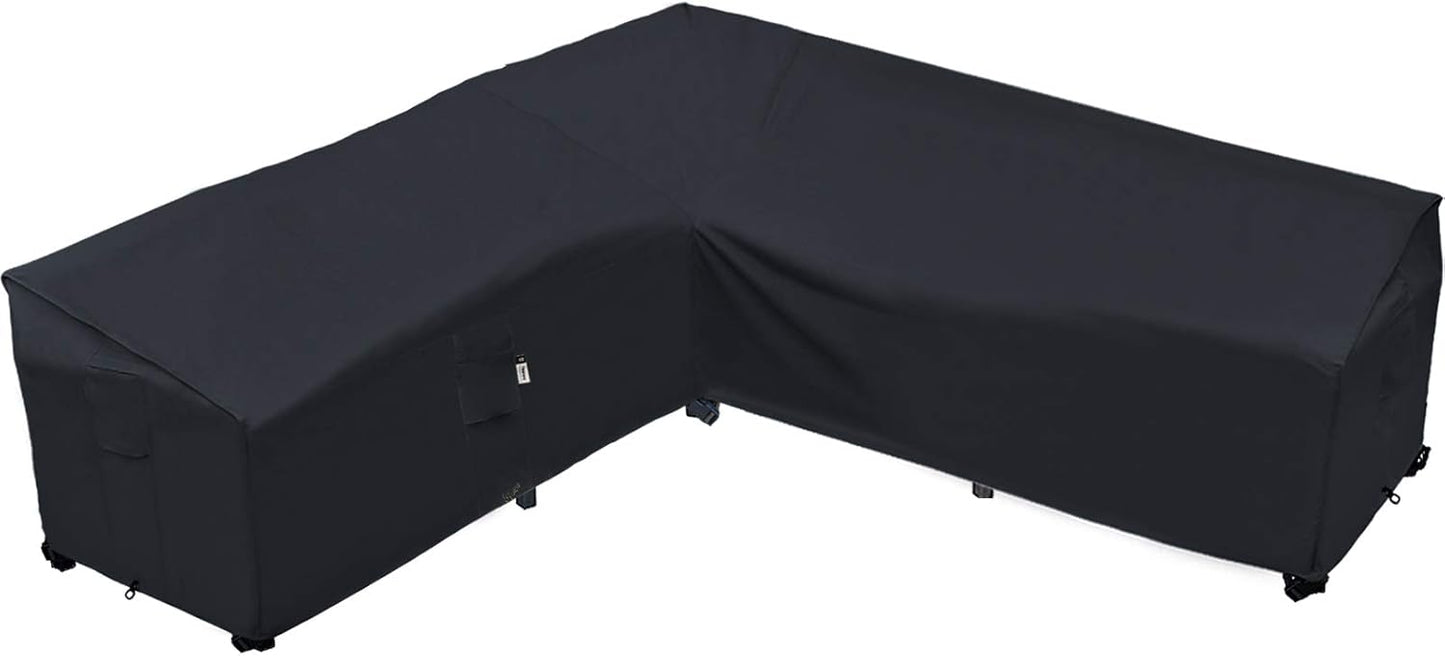 Patio Deck Box Cover, 63x30 Inch Fire Pit Covers with Straps and Handles, Waterproof Heavy Duty Outdoor Furniture Winter Cover for Keter, Suncast, Lifetime Container