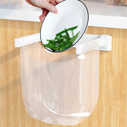 PRETYZOOM Wall Mounted Trash Bag Holder Rack Multi-Functional Foldable Kitchen Garbage Bag Stand Holder for Sink No Drill Installation