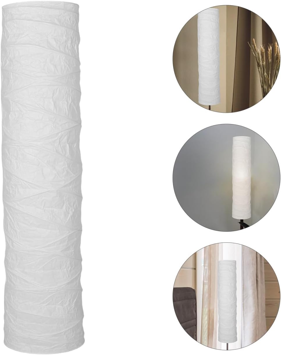 ABOOFAN Floor Lamp Shade Replacement – 49.21" Foldable Rice Paper Lampshade for Soft Light Diffusion & Easy Tool-Free Installation – for Living Room, Bedroom, Office