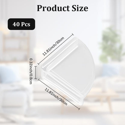 CREATCABIN 40Pcs Table Corner Protectors Edge Guards Corner Cushion Slim Clear securety Edge Bumpers Cushion Transparent Covers Protector Proof for Home Furniture Table Windows Cabinet 11.8 Inch
