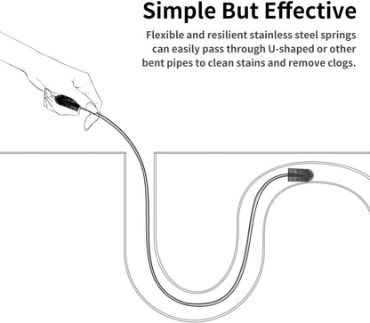 Flexible Drain Brush, 66 Inch Double Ended Aquarium Filter Hose Long Pipe Cleaners Brush for Fish Tank, Sink, Drain, and 2 Pieces 12 Inch Straw Cleaning Brush