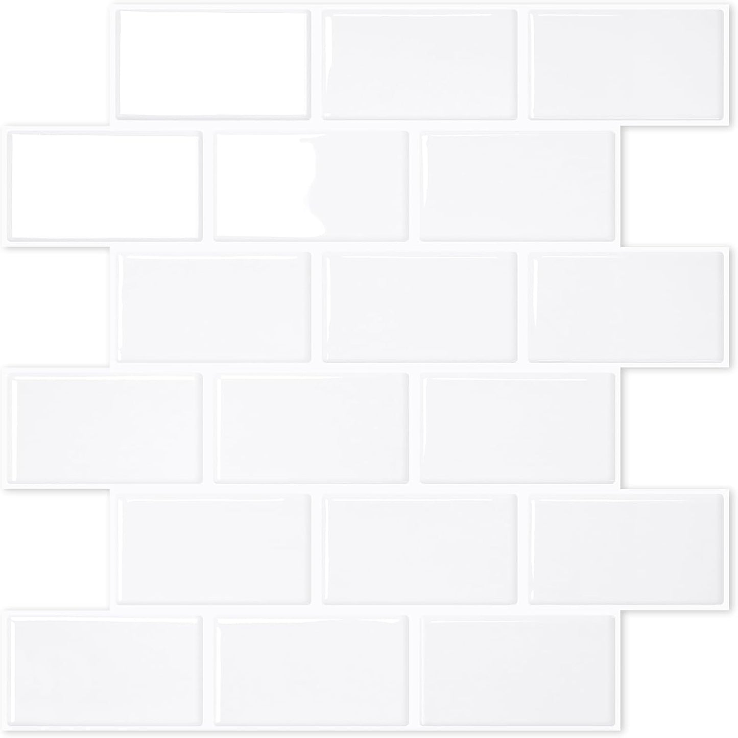 STICKGOO White Peel and Stick Subway Tile, Stick on Backsplash Tiles for Kitchen and Bathroom, Flexible Vinyl Wall Tile, Easy DIY Installation