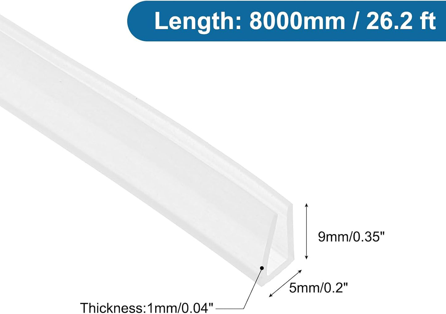 PATIKIL U Channel Edging Trim, 26Ft Sheet Metal Edge Guard Protector Rubber Edge Trim Air Sealed Seal Strip, 5/64" Slot, Fits 1/16"-5/64" Edge, 9/32" x5/128 x5/32