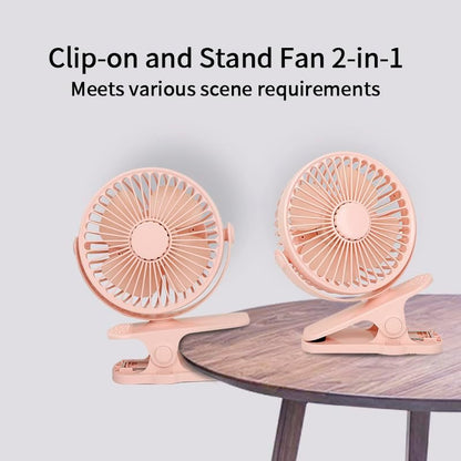Compact USB Rechargeable Clip on Fan, 6 Inches Portable Personal Fan for Outdoors, Car Seat, Gym - Black