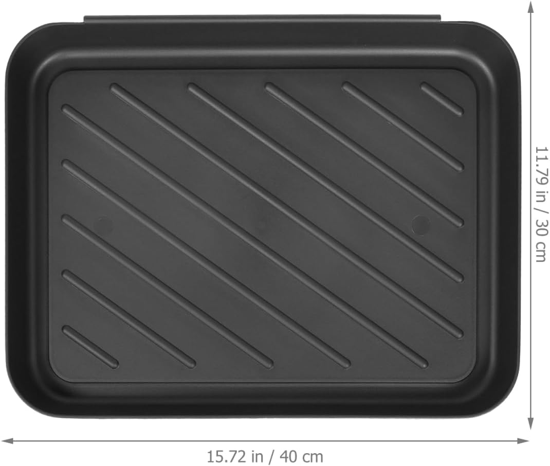 VOSAREA Multi-Purpose Boot Tray for Entryway 2pcs Waterproof Plastic Shoes Storage Mat for PET Bowls Plant Pots and Indoor/Outdoor Use