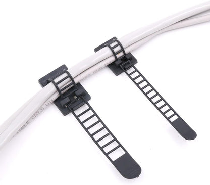50Pcs 2 Sizes Adjustable Self-Adhesive Nylon Cable Straps Cable Ties Cord Clamp for wire management, Large and Small