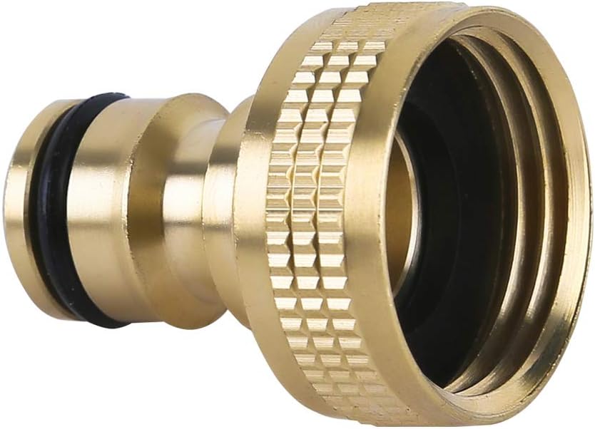 HQMPC Garden Hose Quick Connect Solid Brass Quick Connector Garden Hose Fitting Water Hose Connectors 3/4 inch GHT
