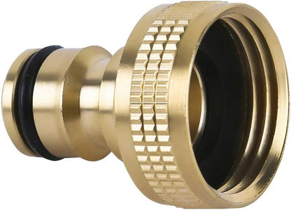 HQMPC Garden Hose Quick Connect Solid Brass Quick Connector Garden Hose Fitting Water Hose Connectors 3/4 inch GHT