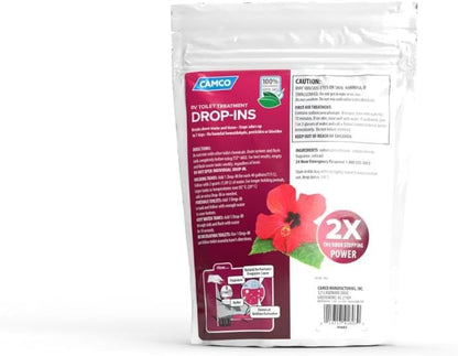 Camco TST MAX RV Toilet Treatment Drop-INs - Control Unwanted Odors and Break Down Waste and Tissue - Septic Tank Safe - Lavender Scent - 30-pack (41553)