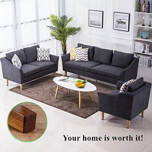 Square Felt Pads for Chair Legs, Square Felt Furniture Pads 1 inch 48 Pieces Pack Brown, Furniture Pads for Hardwood Floor 5mm Thick
