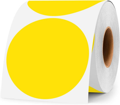 3 Inch White Color Code Dot Stickers,500 PCS Round Labels Stickers in Dispenser Box for Organization, Inventory,Classroom