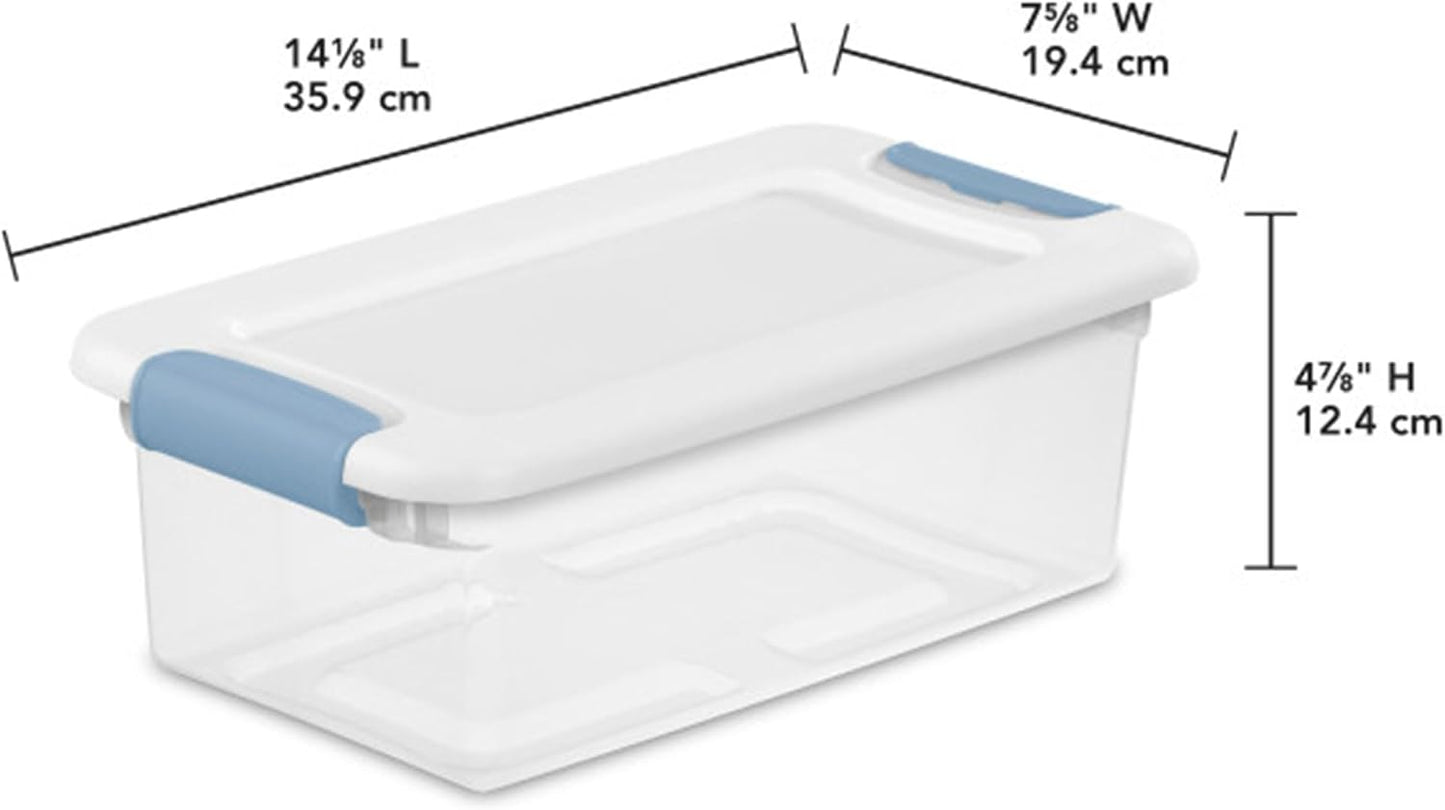 Sterilite 4-Pack 56 Quart Wheeled Latching Box, Underbed Clear Plastic Storage Organizer - Under Bed Rolling Container Bin with Lid and Wheels for Home or Dorm Bedrooms and Closets