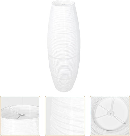 Beaupretty Paper Floor Lamp Shade Rice Paper Floor Lamp Cover Standing Corner Lamp Cover Light Bulb Cage Guard For Bedroom Living Room White