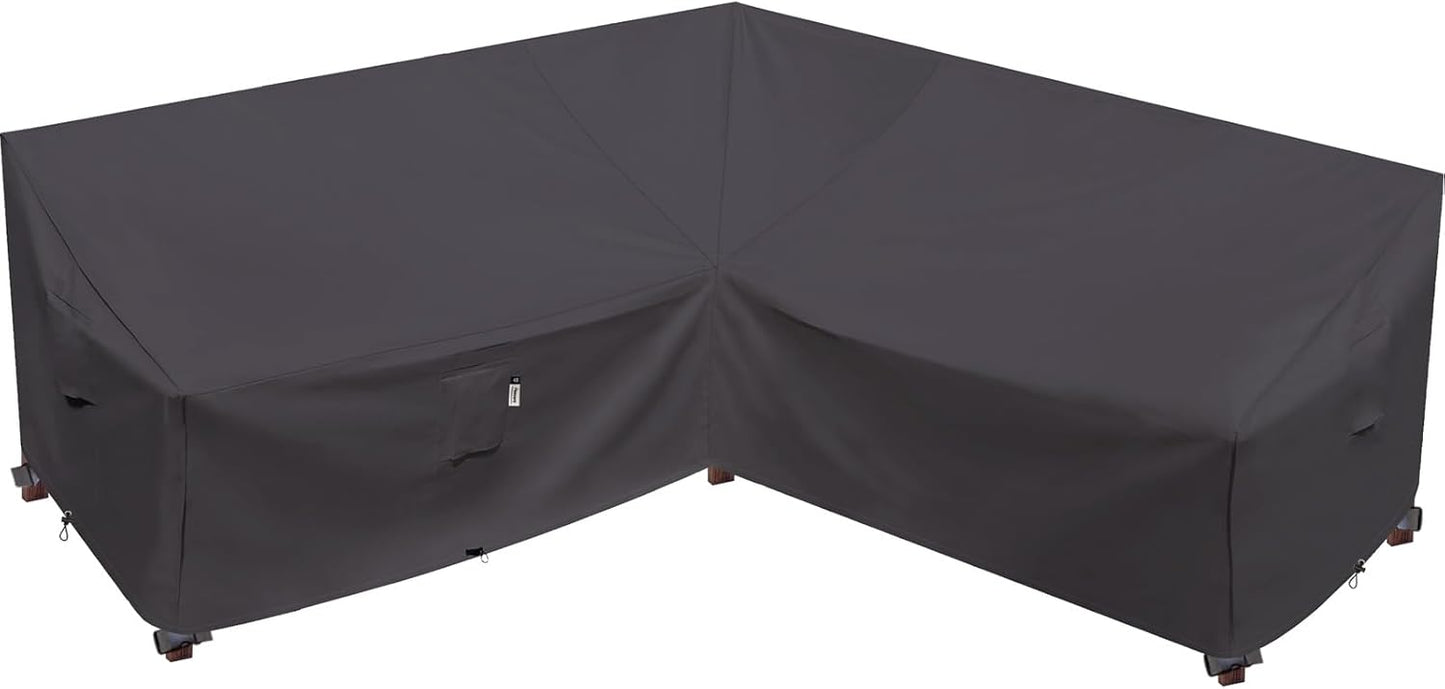 Patio Deck Box Cover, 63x30 Inch Fire Pit Covers with Straps and Handles, Waterproof Heavy Duty Outdoor Furniture Winter Cover for Keter, Suncast, Lifetime Container