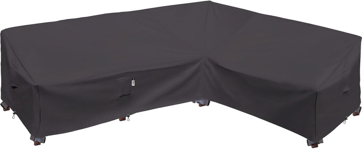 Patio Deck Box Cover, 63x30 Inch Fire Pit Covers with Straps and Handles, Waterproof Heavy Duty Outdoor Furniture Winter Cover for Keter, Suncast, Lifetime Container