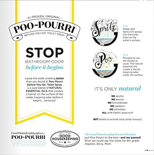 Poo-Pourri Before-You-Go Toilet Spray, Bamboo Rain, 2 Fl Oz, Up to 100 Uses, Bathroom Odor Deodorizer with Essential Oils for Home or Work, Travel Essentials, TSA Approved Size, Bamboo & Fresh Grass