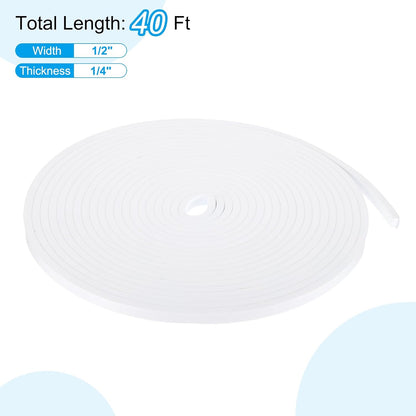 PATIKIL Weather Stripping Door Seal Strip, 3/8 Inch x 1/4 Inch x 32 Ft Self Adhesive Soundproof High Density Foam Tape Insulation for Door Window Air Conditioning, White - Colors B