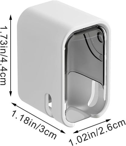 Toothbrush Holder Wall Mounted Toothbrush Holders for Bathrooms, Tooth Brush Holder for Travel and Home, Single Toothbrush Organizer with Cover for Shower 2PCS