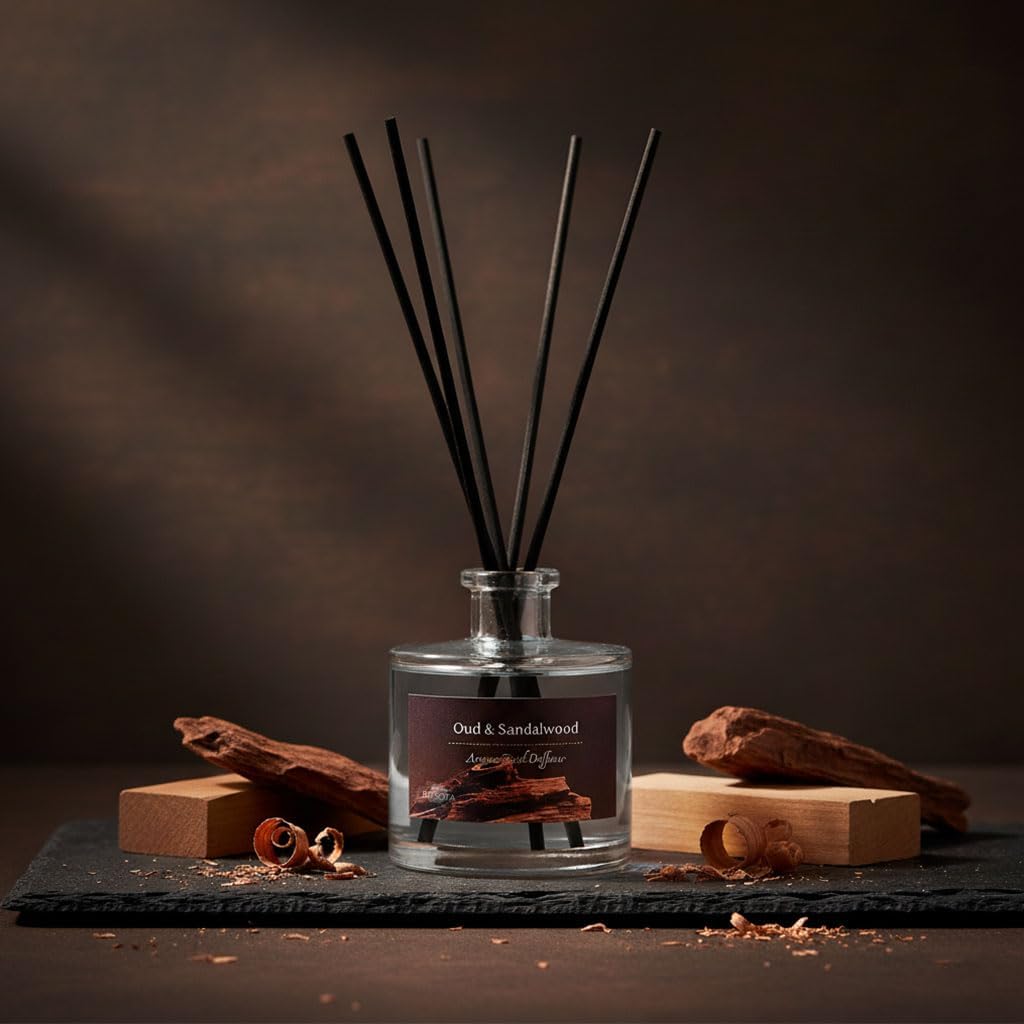 Reed Diffuser Set, Lavender & Rose 3.52 oz (100ml) Scented Diffuser with Sticks Home Fragrance Reed Diffuser for Bathroom Shelf Decor, Ideal Gift for Woman